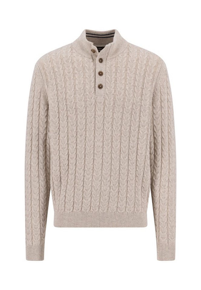 FYNCH-HATTON Wollpullover Fynch-Hatton / He.Pullover / Buttoned Troyer, Soft Knit Cable von FYNCH-HATTON