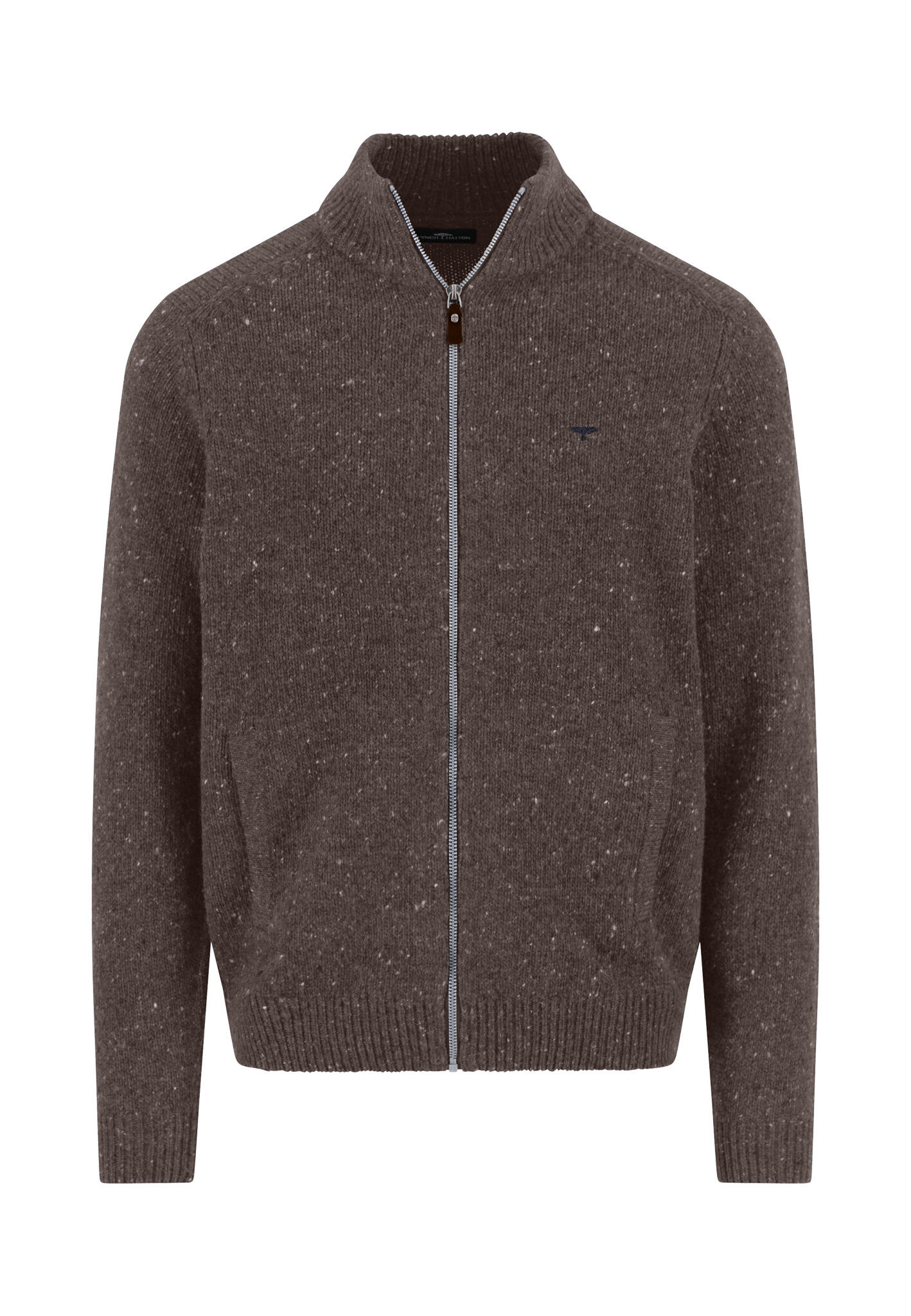 FYNCH-HATTON - Zip Cardigan. Donegal*RWS winter white - Gr. - XXL von FYNCH-HATTON