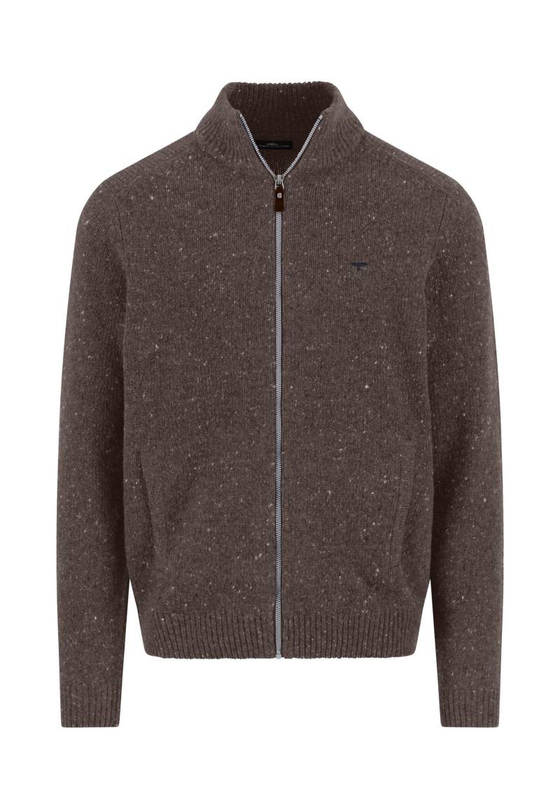 FYNCH-HATTON - Zip Cardigan. Donegal*RWS dark chocolate - Gr. - XXL von FYNCH-HATTON
