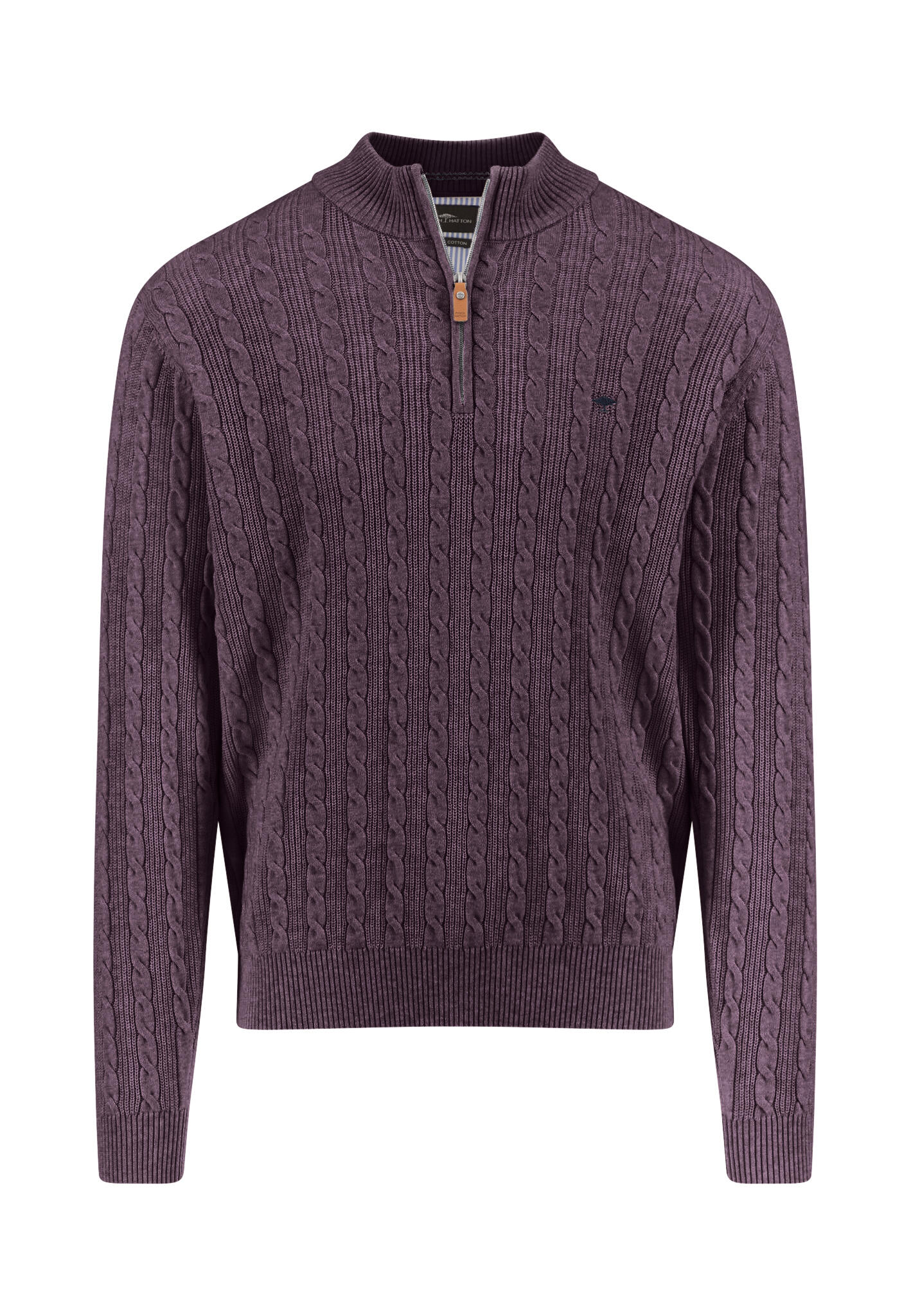 FYNCH-HATTON - Zip Troyer, Cable aubergine - Gr. - M von FYNCH-HATTON