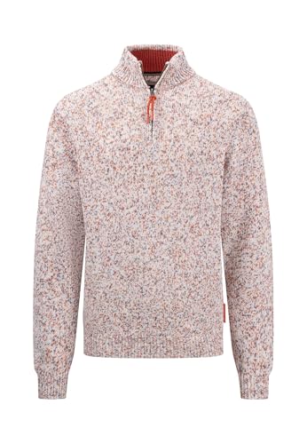FYNCH-HATTON Pullover aus Baumwolle mit Zipper-Kragen und Melange-Strick Orient red/L von FYNCH-HATTON