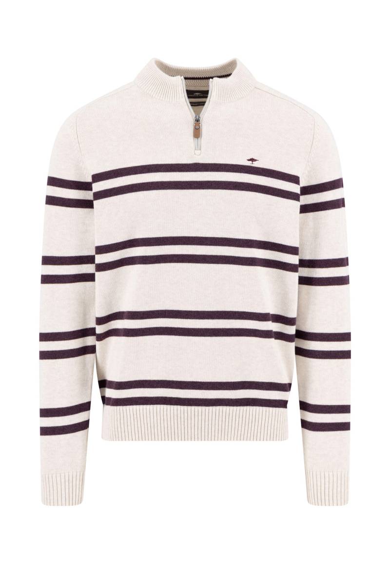FYNCH-HATTON - Zip Troyer, Supersoft, Striped new offwhite - Gr. - L von FYNCH-HATTON