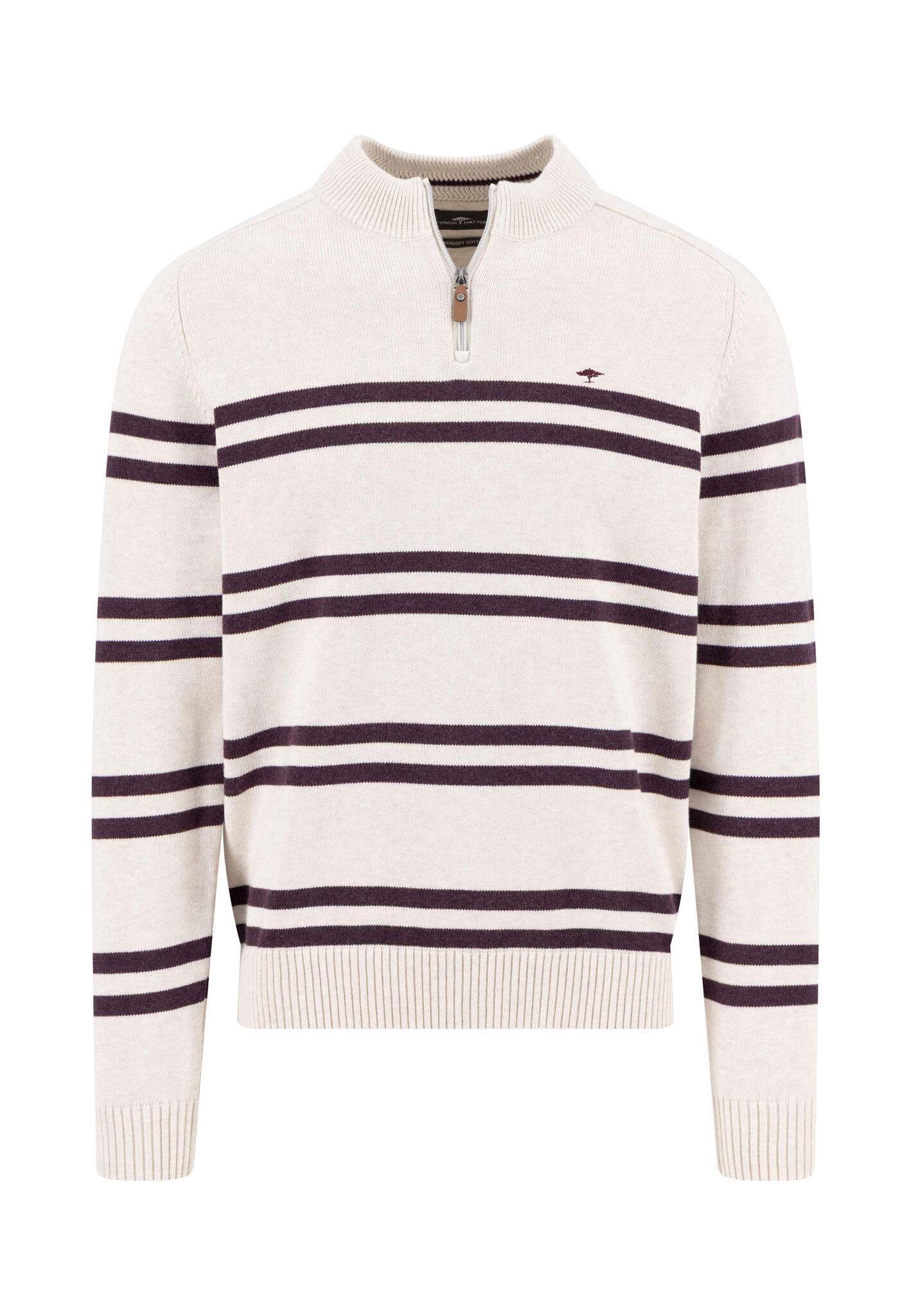 FYNCH-HATTON - Zip Troyer, Supersoft, Striped new offwhite - Gr. - M von FYNCH-HATTON