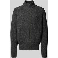 Fynch-Hatton Cardigan mit Logo-Stitching in Hellgrau, Größe S von FYNCH-HATTON