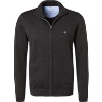 Fynch-Hatton Herren Cardigan schwarz Baumwolle unifarben von FYNCH-HATTON