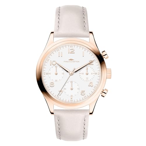 Fynch-Hatton Damen Analog Quarz Uhr mit Leder Armband FHT-0015-LC von FYNCH-HATTON