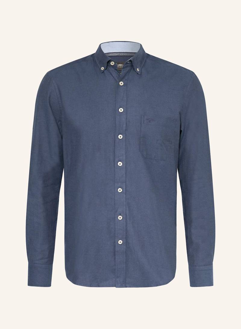 Fynch-Hatton Flanellhemd Regular Fit blau von FYNCH-HATTON