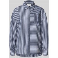 Fynch-Hatton Hemdbluse mit verdeckter Knopfleiste in Marine, Größe 40 von FYNCH-HATTON