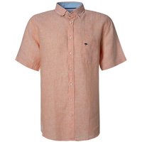 Fynch-Hatton Herren Kurzarmhemd orange Leinen von FYNCH-HATTON