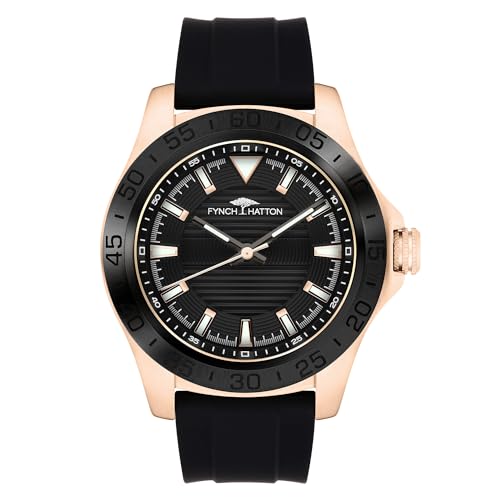 FYNCH HATTON Herren Analog Quarz Uhr mit Silikon Armband FHT-0017-PQ von FYNCH-HATTON