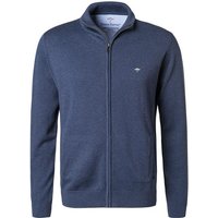 Fynch-Hatton Herren Cardigan blau Baumwolle unifarben von FYNCH-HATTON