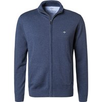 Fynch-Hatton Herren Cardigan blau Baumwolle unifarben von FYNCH-HATTON