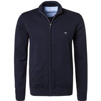 Fynch-Hatton Herren Cardigan blau Baumwolle unifarben von FYNCH-HATTON