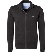 Fynch-Hatton Herren Cardigan schwarz Baumwolle unifarben von FYNCH-HATTON