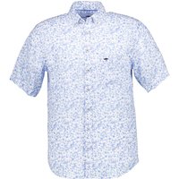 Fynch-Hatton Herren Kurzarmhemd blau Leinen von FYNCH-HATTON