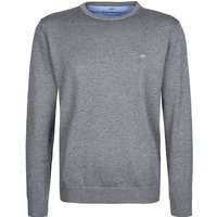 Fynch-Hatton Herren Pullover grau Baumwolle unifarben von FYNCH-HATTON