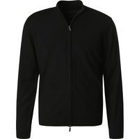 Fynch-Hatton Herren Cardigan schwarz Merinowolle unifarben von FYNCH-HATTON