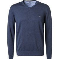 Fynch-Hatton Herren Pullover blau Baumwolle unifarben von FYNCH-HATTON