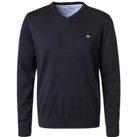 Fynch-Hatton Herren Pullover blau Baumwolle unifarben von FYNCH-HATTON