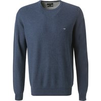 Fynch-Hatton Herren Pullover blau Baumwolle unifarben von FYNCH-HATTON