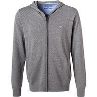 Fynch-Hatton Herren Cardigan blau Baumwolle unifarben von FYNCH-HATTON