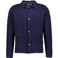 Fynch-Hatton Herren Cardigan blau Baumwolle unifarben von FYNCH-HATTON
