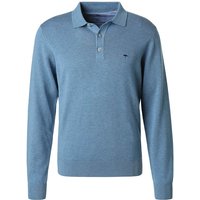 Fynch-Hatton Herren Pullover blau Baumwolle unifarben von FYNCH-HATTON