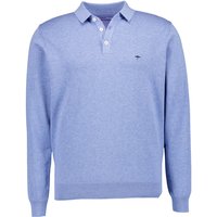 Fynch-Hatton Herren Pullover blau Baumwolle unifarben von FYNCH-HATTON