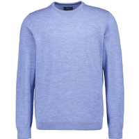 Fynch-Hatton Herren Pullover blau Merinowolle unifarben von FYNCH-HATTON