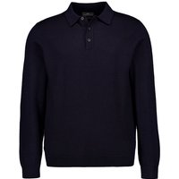 Fynch-Hatton Herren Pullover blau Merinowolle unifarben von FYNCH-HATTON