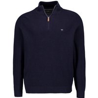 Fynch-Hatton Herren Troyer blau Baumwolle unifarben von FYNCH-HATTON