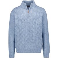 Fynch-Hatton Herren Troyer blau Wolle unifarben von FYNCH-HATTON