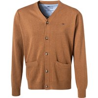 Fynch-Hatton Herren Cardigan braun Baumwolle unifarben von FYNCH-HATTON