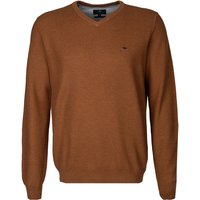 Fynch-Hatton Herren Pullover braun Baumwolle unifarben von FYNCH-HATTON