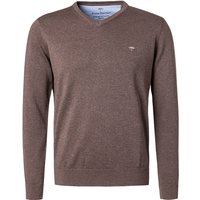 Fynch-Hatton Herren Pullover braun Baumwolle unifarben von FYNCH-HATTON