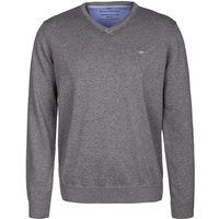 Fynch-Hatton Herren Pullover grau Baumwolle unifarben von FYNCH-HATTON