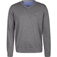 Fynch-Hatton Herren Pullover grau Baumwolle unifarben von FYNCH-HATTON