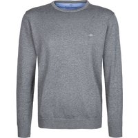 Fynch-Hatton Herren Pullover grau Baumwolle unifarben von FYNCH-HATTON