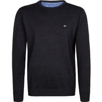 Fynch-Hatton Herren Pullover grau Baumwolle unifarben von FYNCH-HATTON