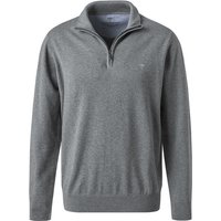 Fynch-Hatton Herren Troyer grau Baumwolle unifarben von FYNCH-HATTON