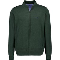 Fynch-Hatton Herren Cardigan grün Baumwolle unifarben von FYNCH-HATTON