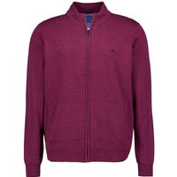 Fynch-Hatton Herren Cardigan rot Baumwolle unifarben von FYNCH-HATTON