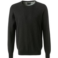 Fynch-Hatton Herren Pullover schwarz Baumwolle unifarben von FYNCH-HATTON