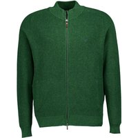Fynch-Hatton Herren Cardigan grün Baumwolle unifarben von FYNCH-HATTON