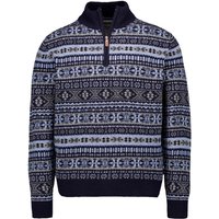 Fynch-Hatton Herren Troyer blau Lammwolle gemustert von FYNCH-HATTON