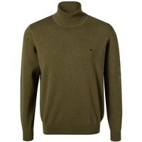 Fynch-Hatton Herren Rollkragenpullover grün Baumwolle unifarben von FYNCH-HATTON