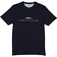 Fynch-Hatton Herren T-Shirt blau Baumwolle von FYNCH-HATTON