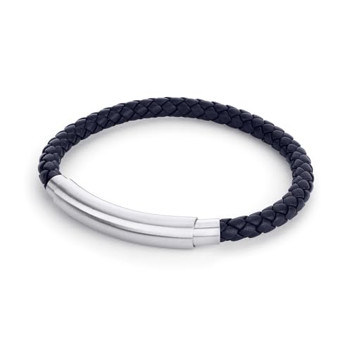 FYNCH HATTON Lederarmband mit Edelstahl in blau FHJ-0096-B-88 von FYNCH-HATTON