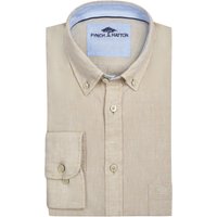 Fynch-Hatton Leinenhemd mit Button-Down-Kragen, Extralang von FYNCH-HATTON