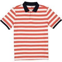 Fynch-Hatton Herren Polo-Shirt rot Baumwoll-Jersey gestreift von FYNCH-HATTON